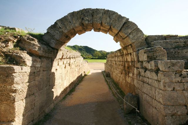 Ancient Olympia - The Crypt archway leading to the stadium